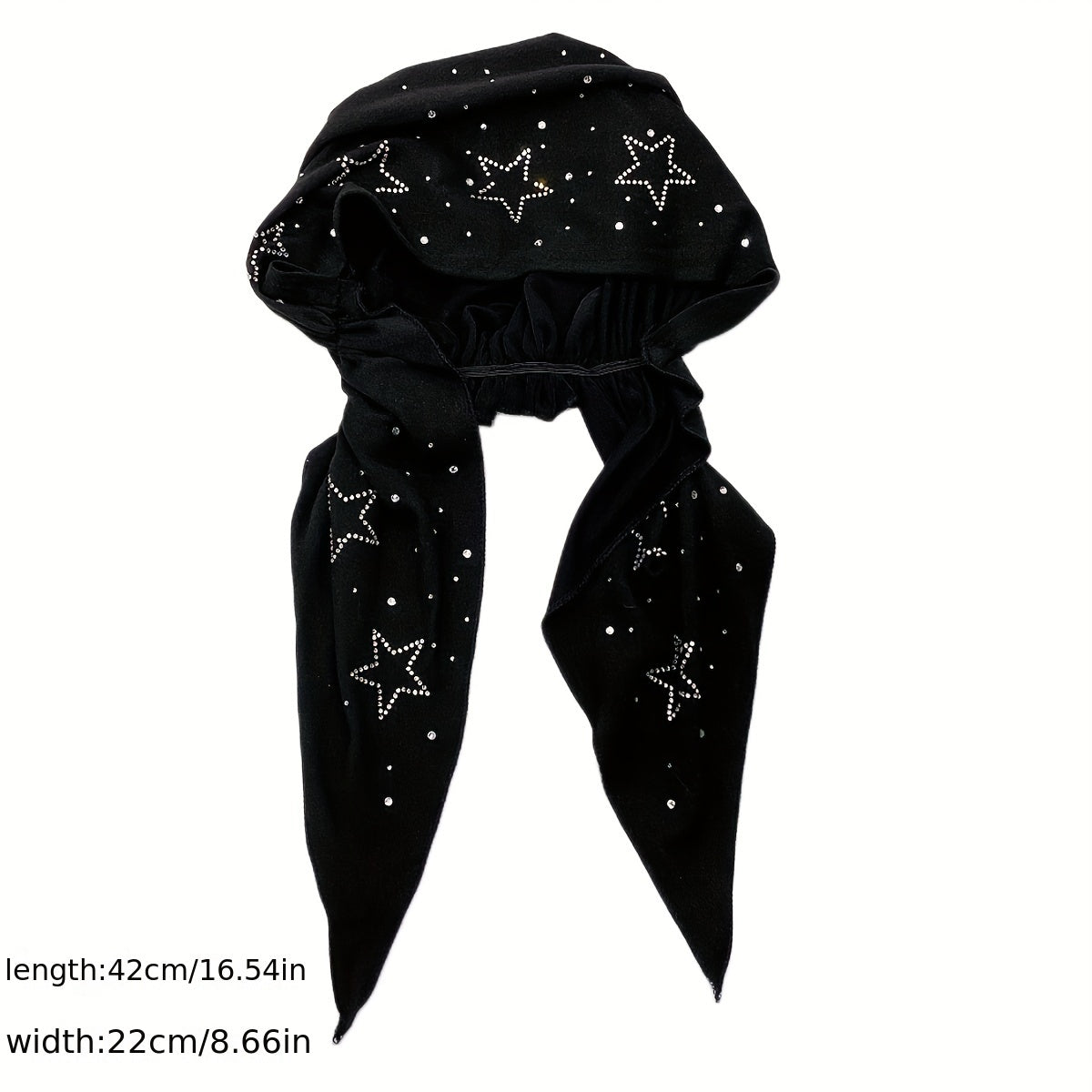 Rhinestone Star Decor Head Wraps Solid Turban Casual Bonnet Ramadan Head Scarf