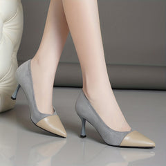 Women's Stiletto Heel Shoes Pointed Toe Block Pumps Dress Shoes