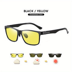 Carbon Fiber Photochromic Polarized Sunglasses Safe Driving Sun Glasses