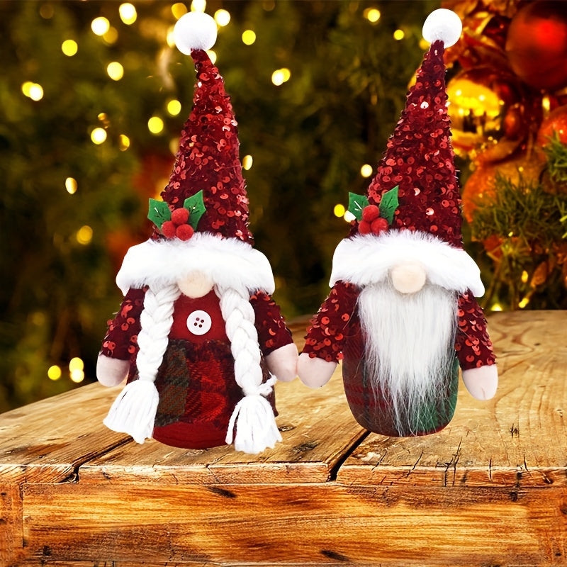 Christmas Doll Red Sequin Doll Decoration