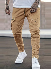 Men's Classic Cargo Pants with Zipper Flap Pockets