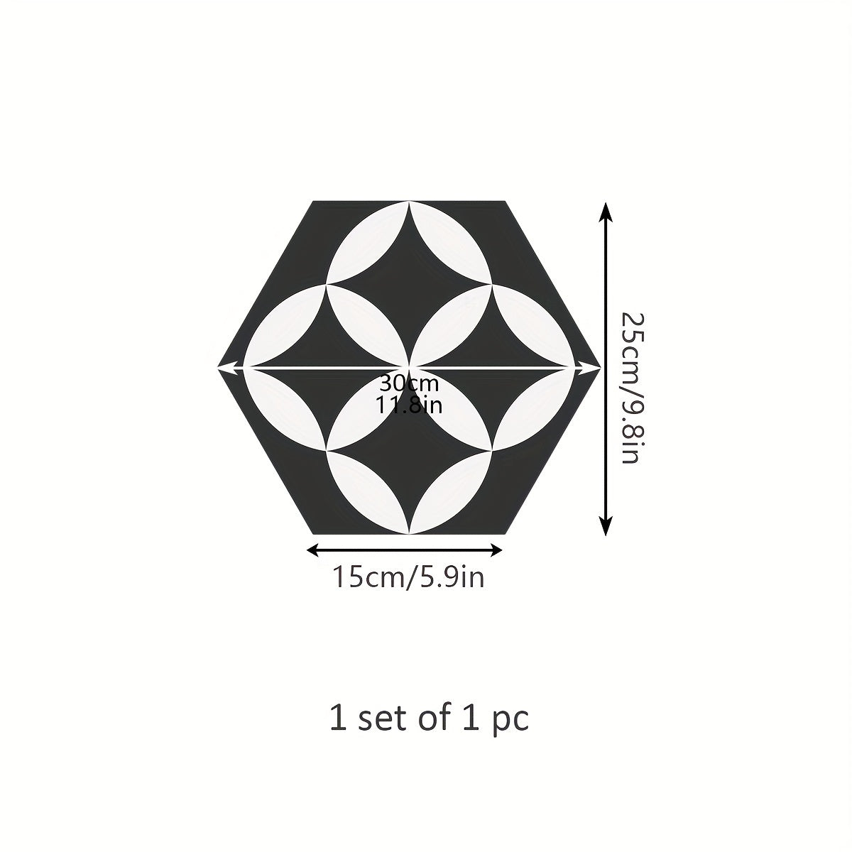 1pc Peel And Stick Floor Tile Hexagonal Vinyl Floor Sticker