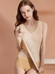 Floral Pattern Tank Top V-Neck Sleeveless Thermal Top