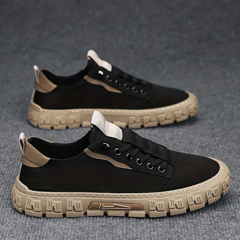 Men's Lace Up Sneakers Lightweight Comfy Non slip Skate Shoes