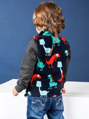 Boys Dinosaur Fleece Vest Jacket for Autumn/Winter