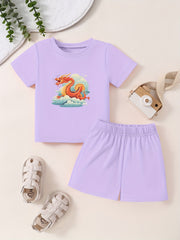 Toddlers 2pc Cartoon Pattern Cotton Set