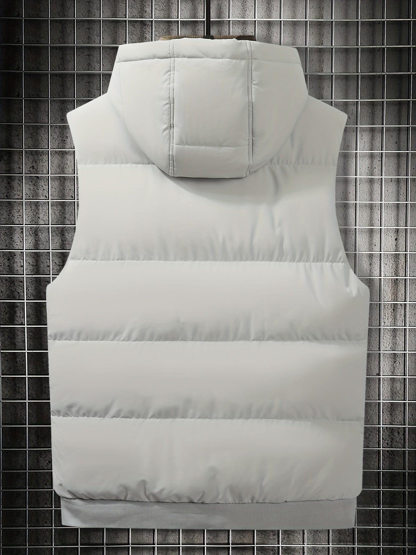 Winter Hooded Vest Men's Zip Up Vest with Pockets