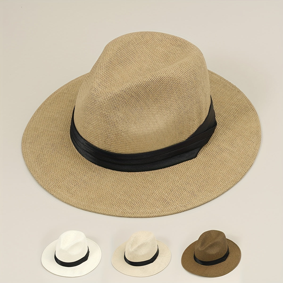 Men's Outdoor Seaside Sunscreen Jazz Straw Hat Beach Hat
