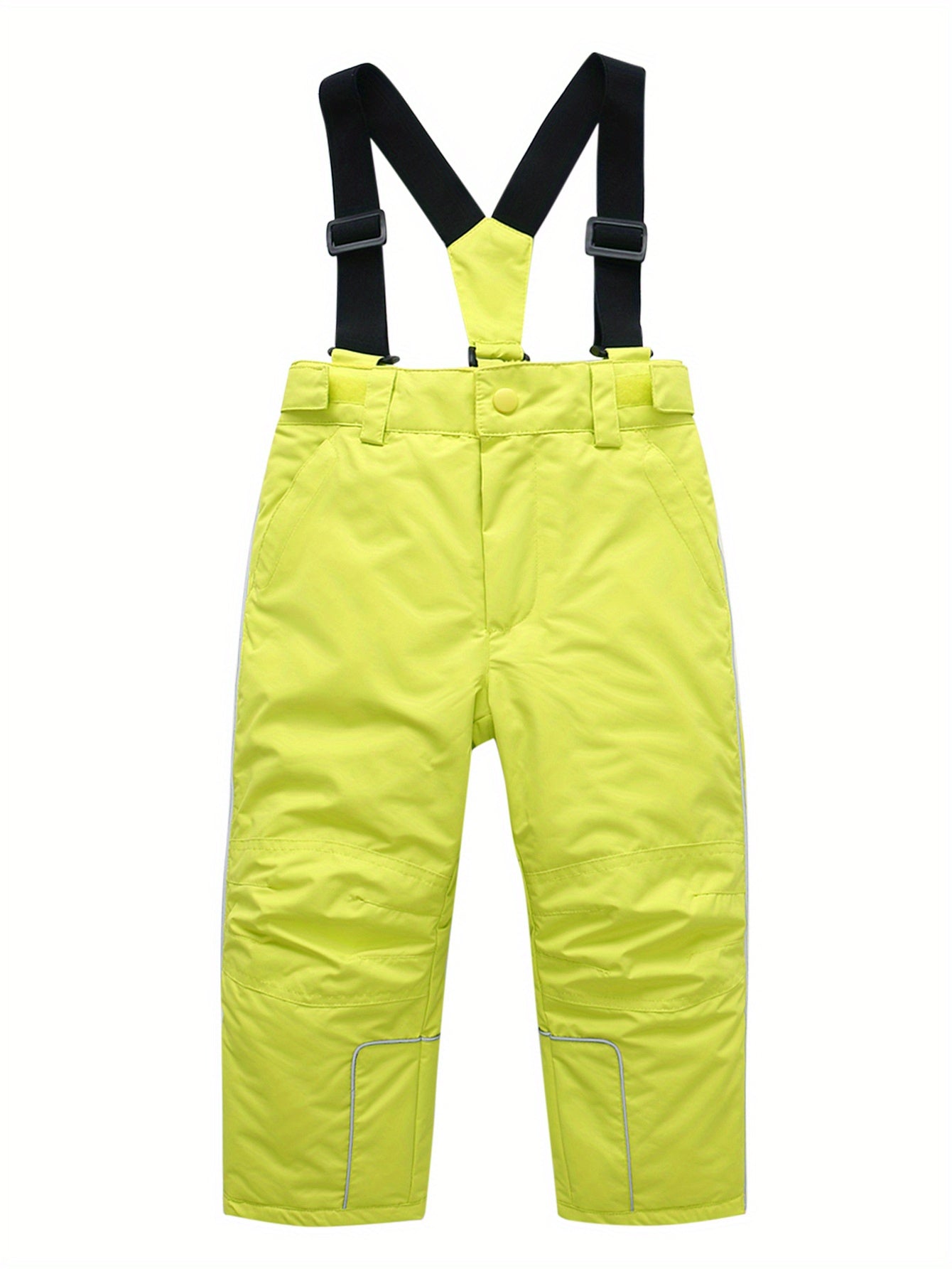 Girls Solid Suspender Trousers Ski Set Winter Sports Skiing