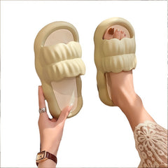 Women's Open Toe Pillow Slippers Soft Sole Non Slip Summer Shoes