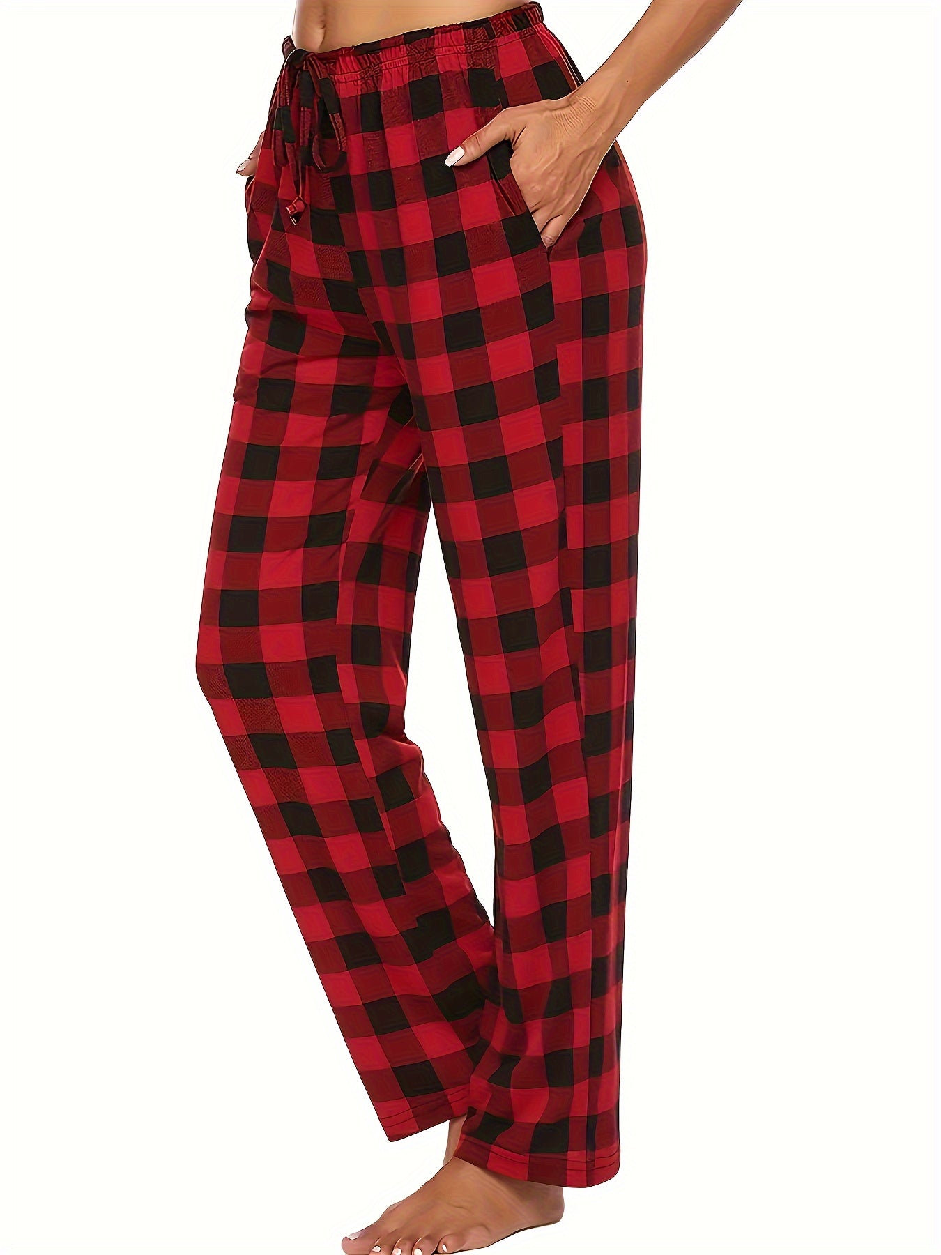 Drawstring Pajama Bottoms Wide Leg Pants Women's Loungewear