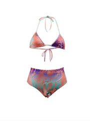 Tie Dye Strappy Top & Ruffle Trim Pants Swimsuit Set