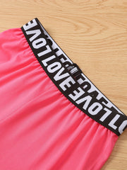 Toddler Girls Letter Waistband Elastic Casual Pants Trousers for Spring and Fall