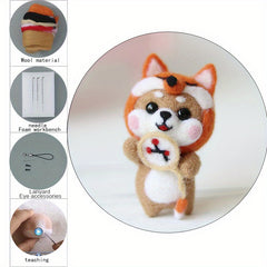 Light Brown Shiba Inu Fox Wool Felt Needlework Supplies
