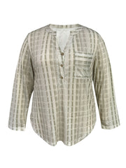Striped Print Button Up Shirt Top