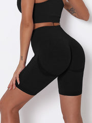 Seamless Knitted High Waisted Yoga Shorts Quick Dry Sports Fitness
