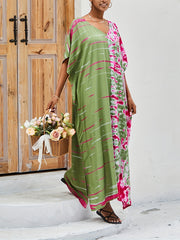Casual Tie Dye Bat Sleeve Cover Up Dress