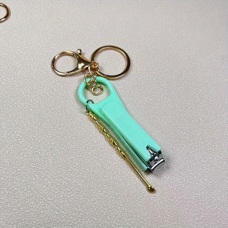 Macaroon Nail Clipper Earpick Keychain Bag Car Pendant Keyring