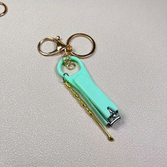 Macaroon Nail Clipper Earpick Keychain Bag Car Pendant Keyring