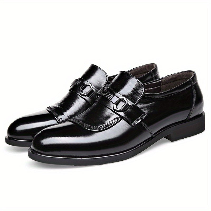Men's Leather Oxford Shoes British Style Wear-resistant Non-slip Dress Shoes