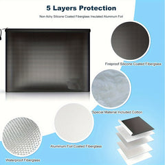 High Temp Resistant Glass Fiber Fireproof File Bag Silicone Portable Storage Bag