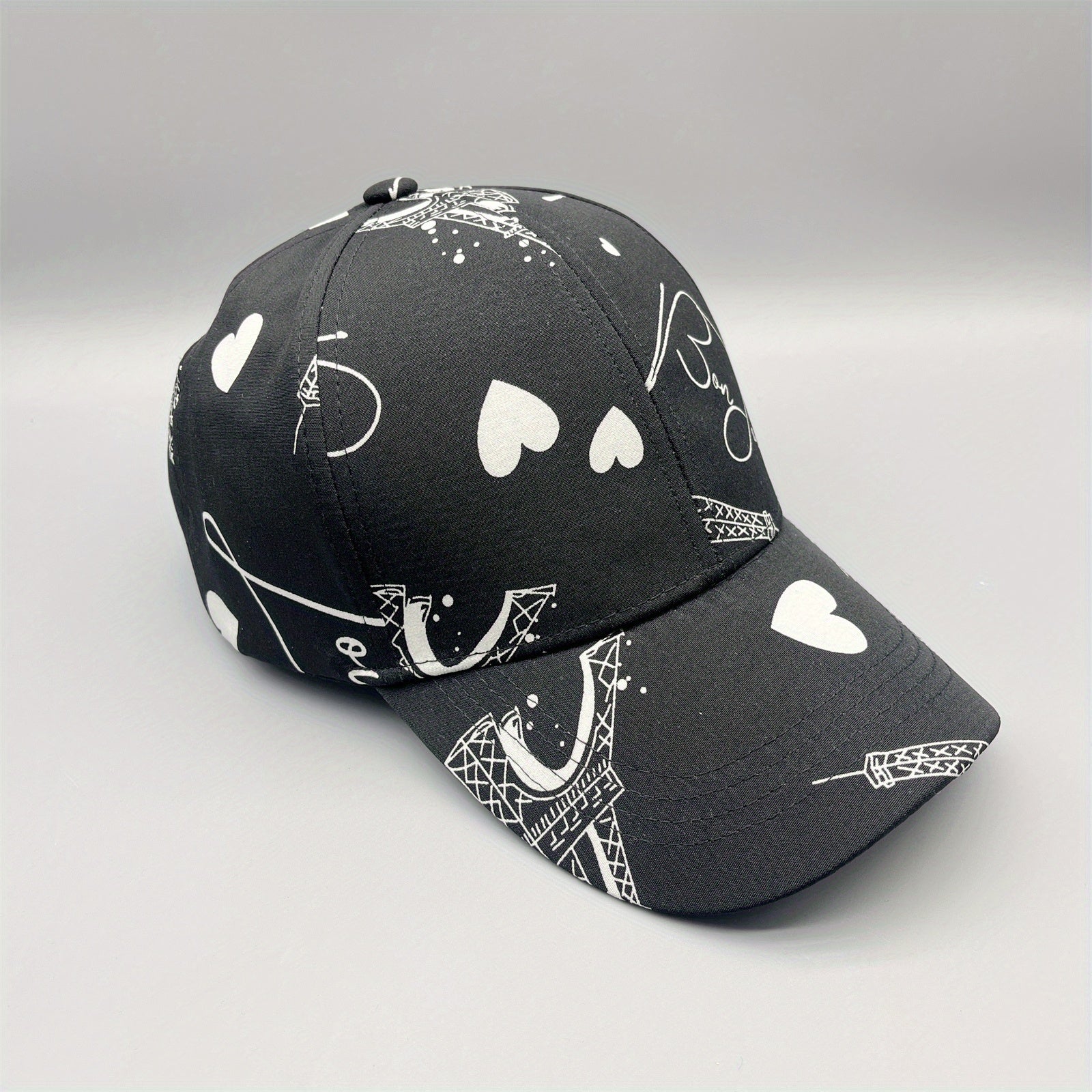 Couple Baseball Cap & Heart Printed Dad Hat Sun Hat