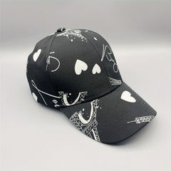 Couple Baseball Cap & Heart Printed Dad Hat Sun Hat