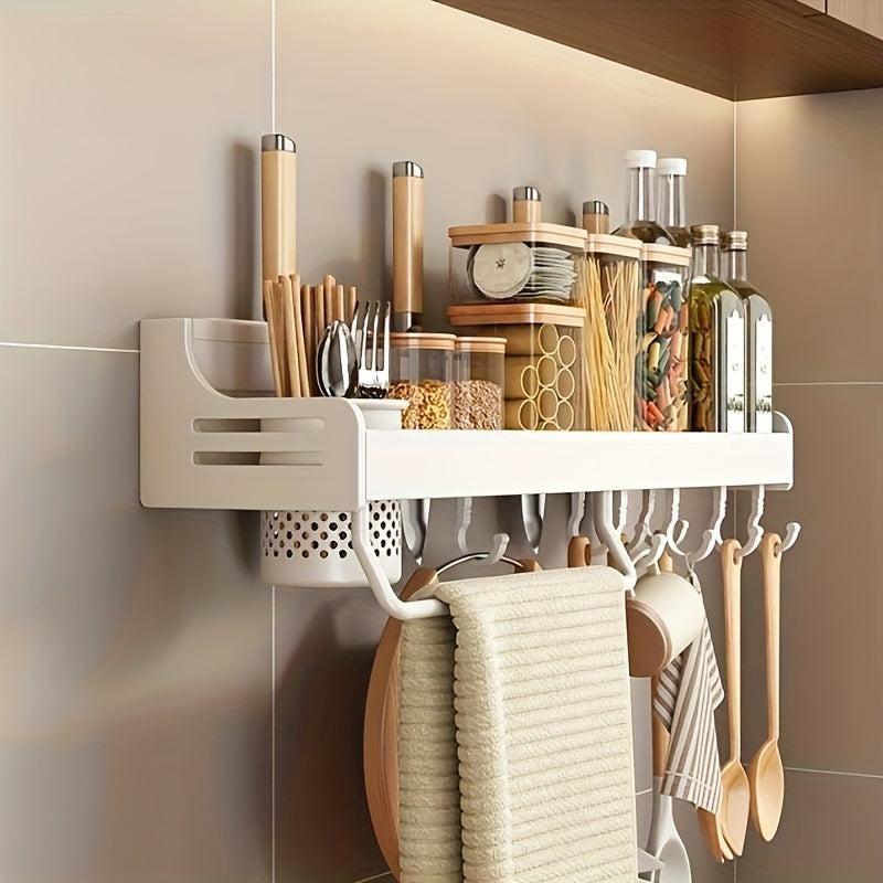 Multifunctional Kitchen Shelf with Dishcloth Rod