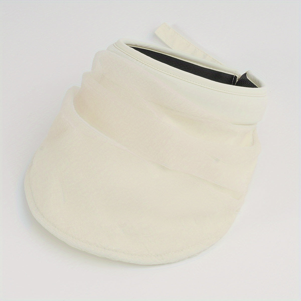 Double Layer Lace Visor Hat Solid UV Protection Ponytail Sun Hat For Women