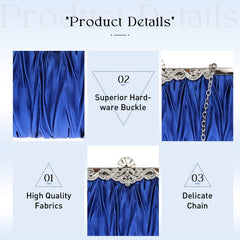 Pleated Frame Metal Chain Banquet Bag Kiss Lock Bridal Wedding Handbag