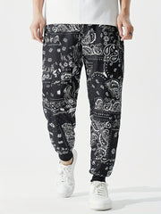 Men's Paisley Joggers with Elastic Waist