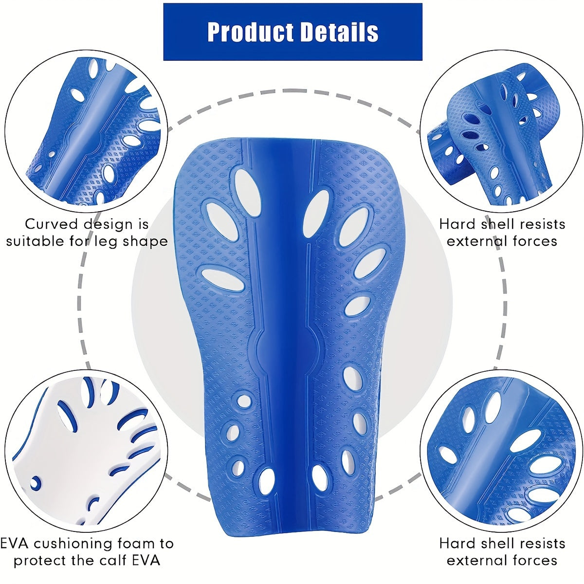 1pair Adult Football Shin Guards Breathable Protective Gear