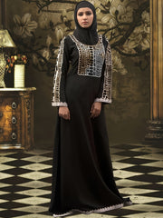 Geometric Print Abaya Maxi Dress