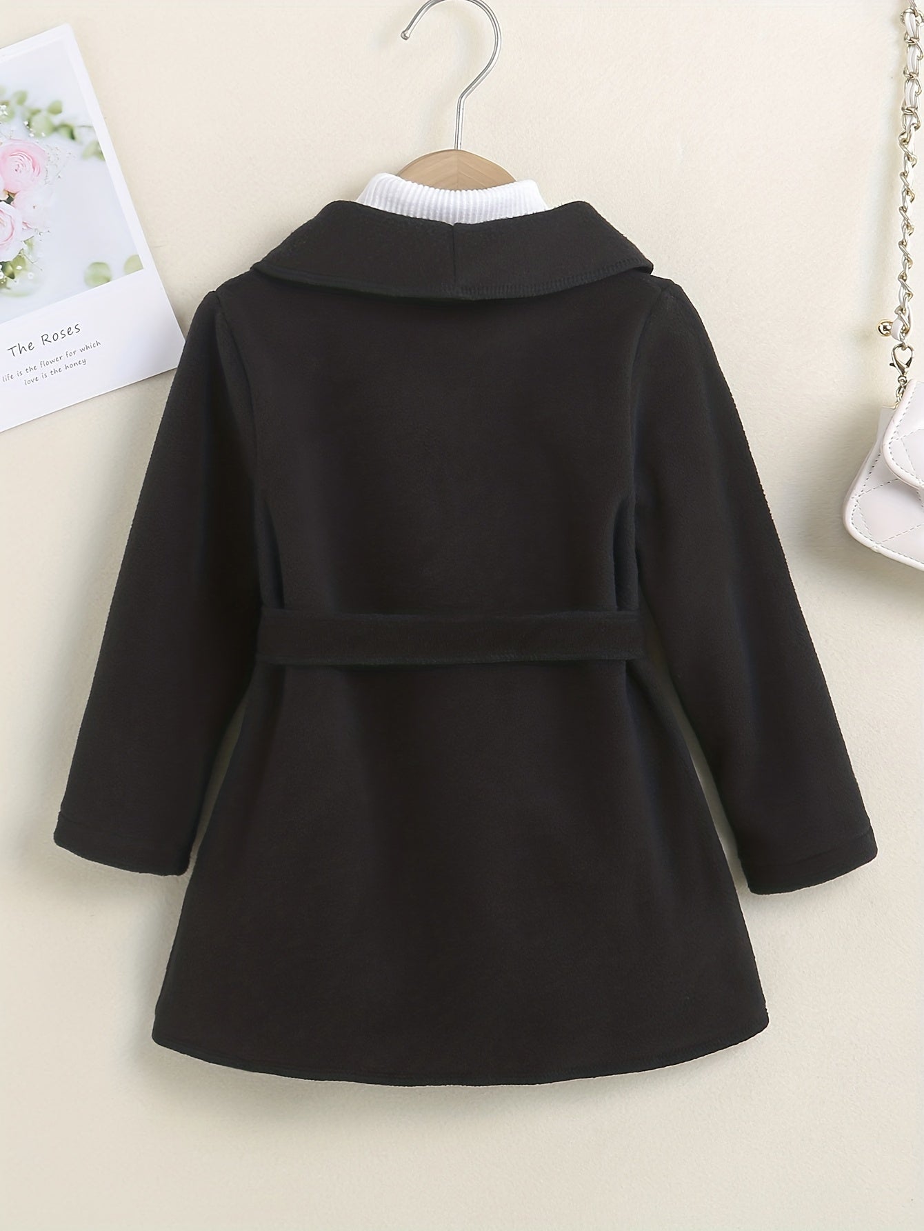 Girls' Peacoat Fleece Lapel Overcoat For Autumn Winter