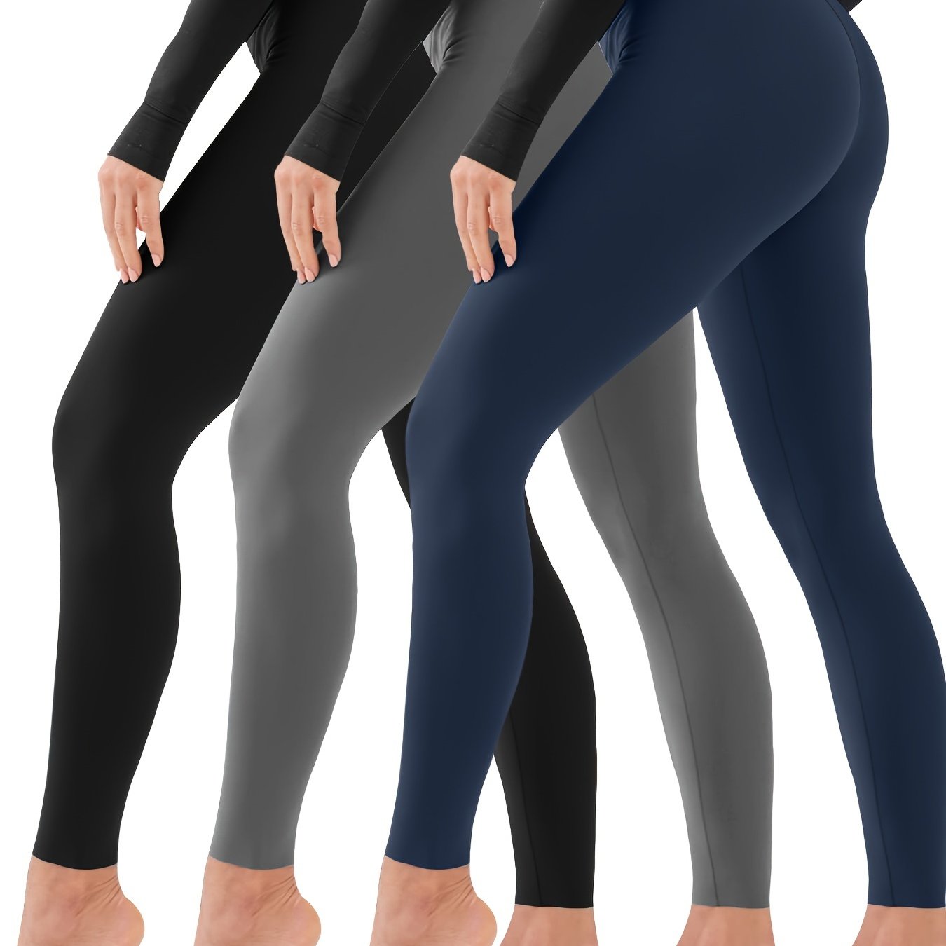 3pcs High Waisted Sport Leggings For Women Soft Tummy Control Pants