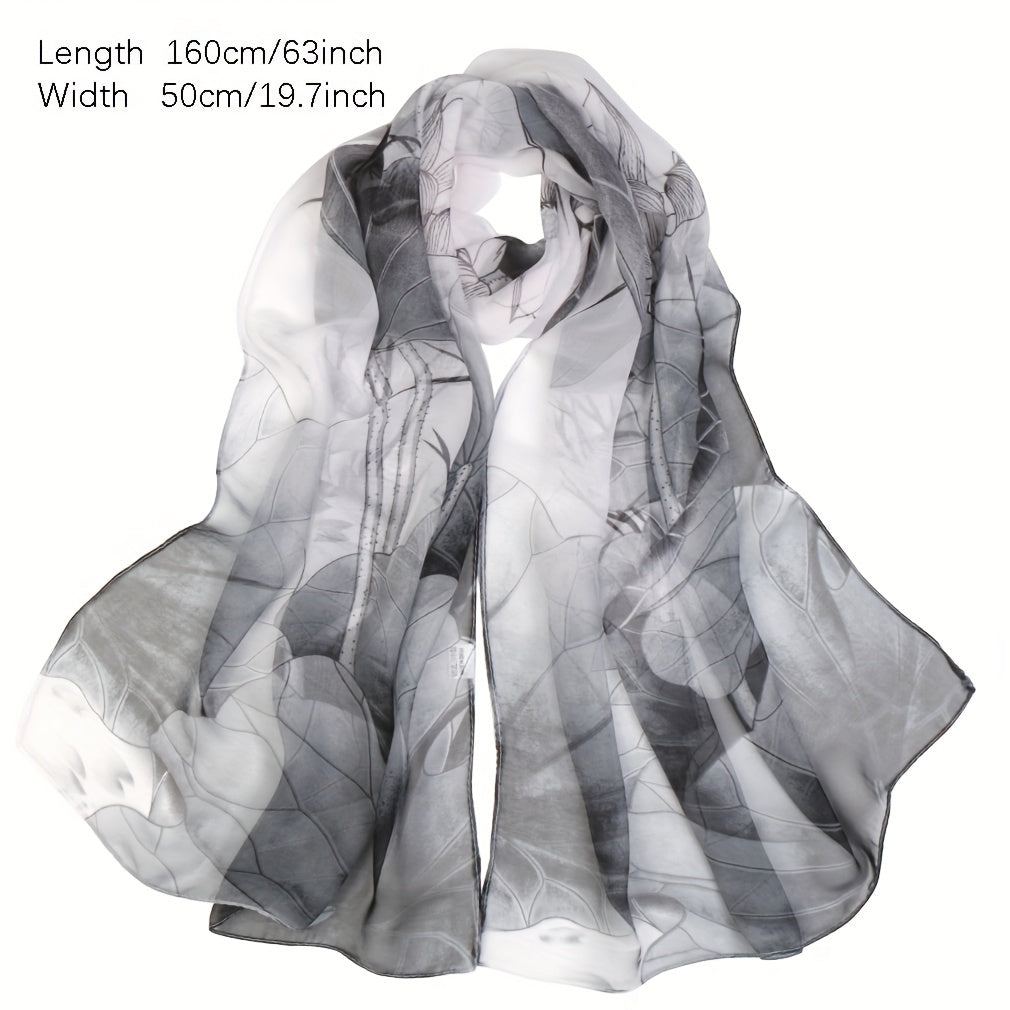 Lotus Pink Floral Print Lightweight Scarf for Women
