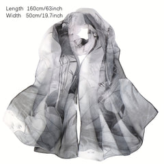 Lotus Pink Floral Print Lightweight Scarf for Women
