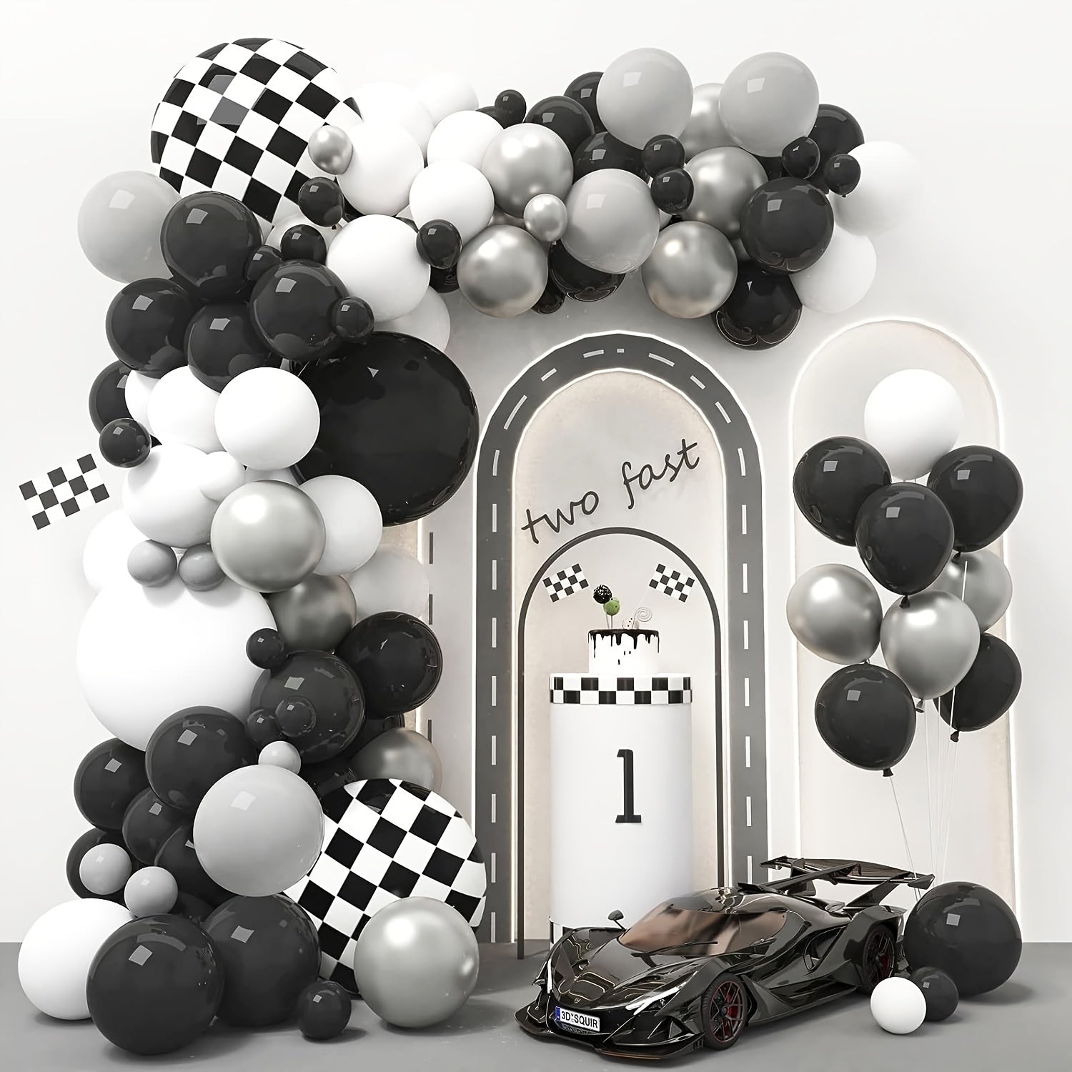 89pcs Race Car Balloon Garland Arch Kit for Birthday Party Decorations