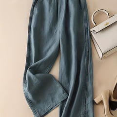 Wide Leg Elastic Waist Casual Summer Pants