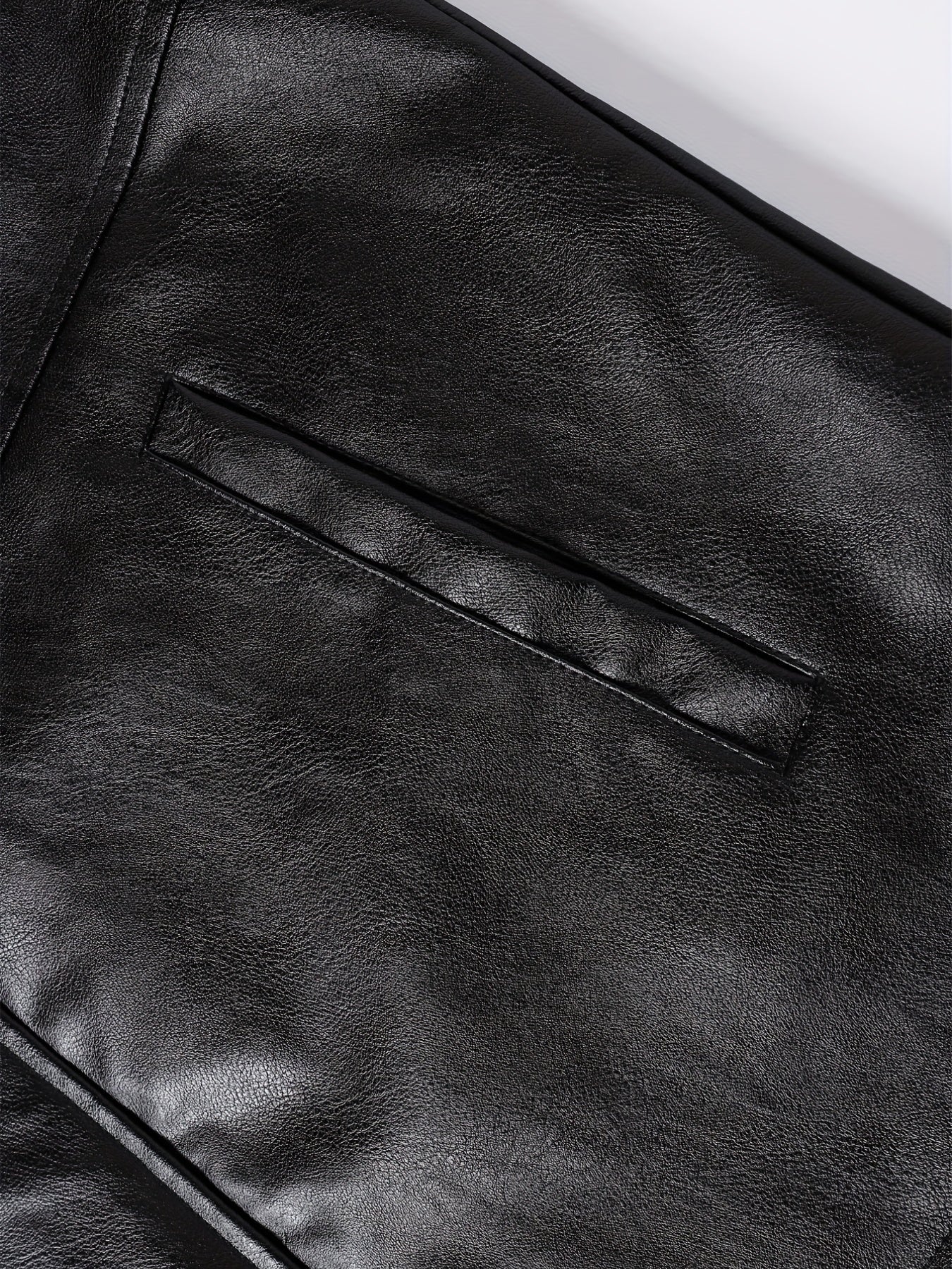 Men's Warm Fleece PU Leather Vest for Fall Winter