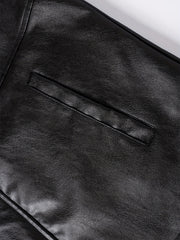 Men's Warm Fleece PU Leather Vest for Fall Winter