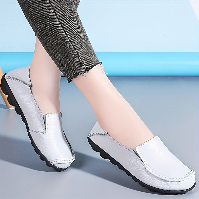 Women's Solid Flat Loafers Casual Slip On Anti skid Shoes Lightweight