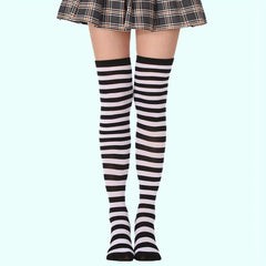Rainbow Striped Thigh High Socks Cosplay Party Over The Knee Socks