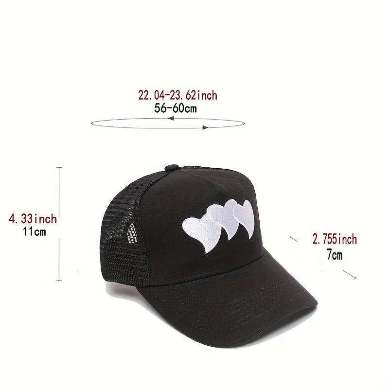 Heart Embroidered Baseball Cap Trucker Hat Dad Hats Sun Hat
