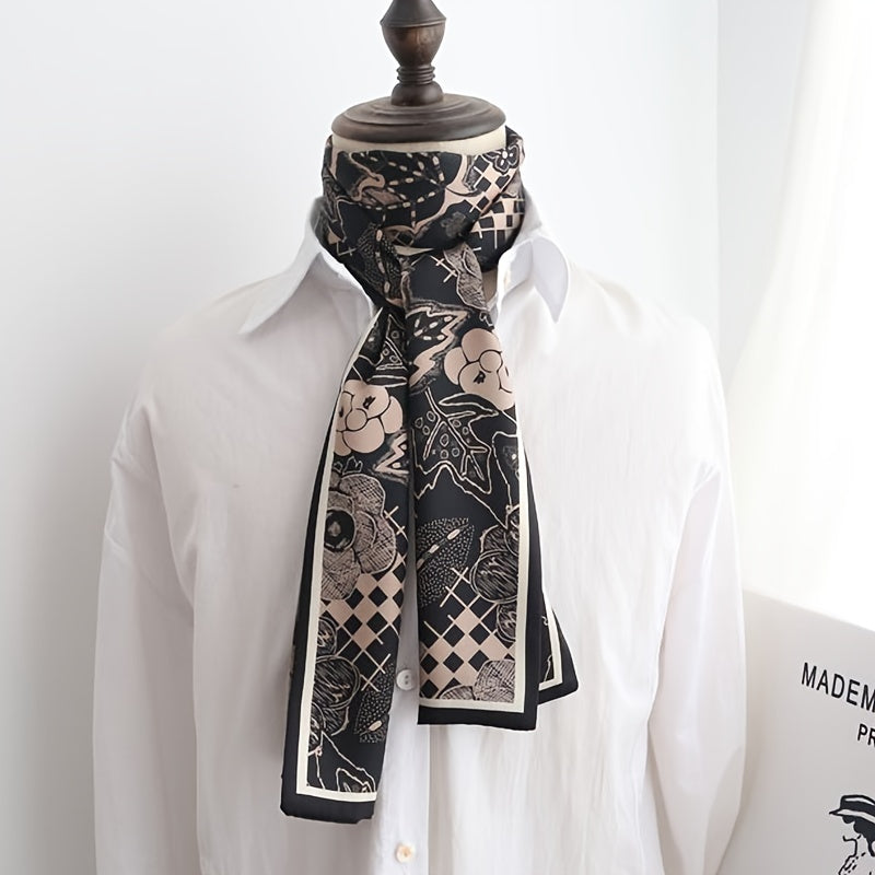 Men's Long Silk Scarf for Casual Business Wear