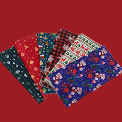 6pcs Christmas Fabric Fat Quarter for DIY Crafting Sewing