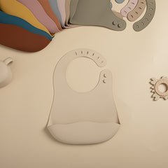 Waterproof Silicone Baby Bibs with Pocket