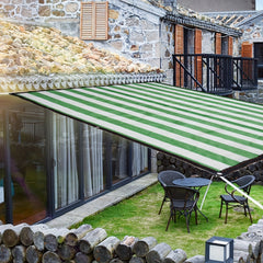 10m Dark Green Stripes Sunshade Net w/ Pull Rope