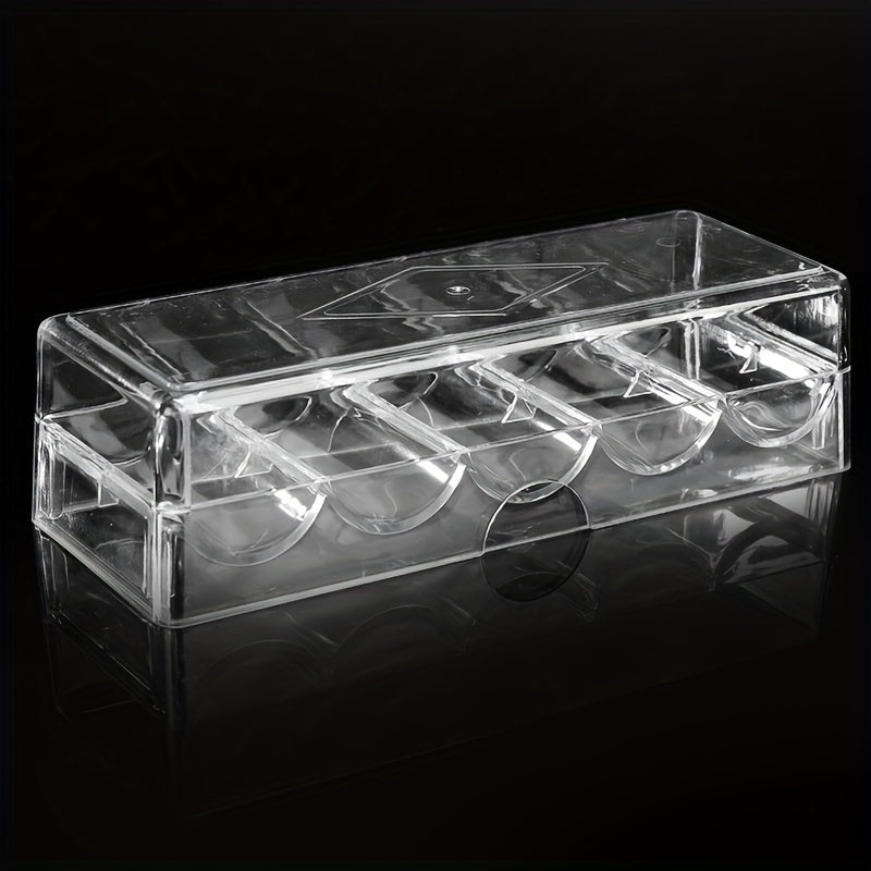 Transparent Poker Piece Storage Box Round Shape Organizer Case
