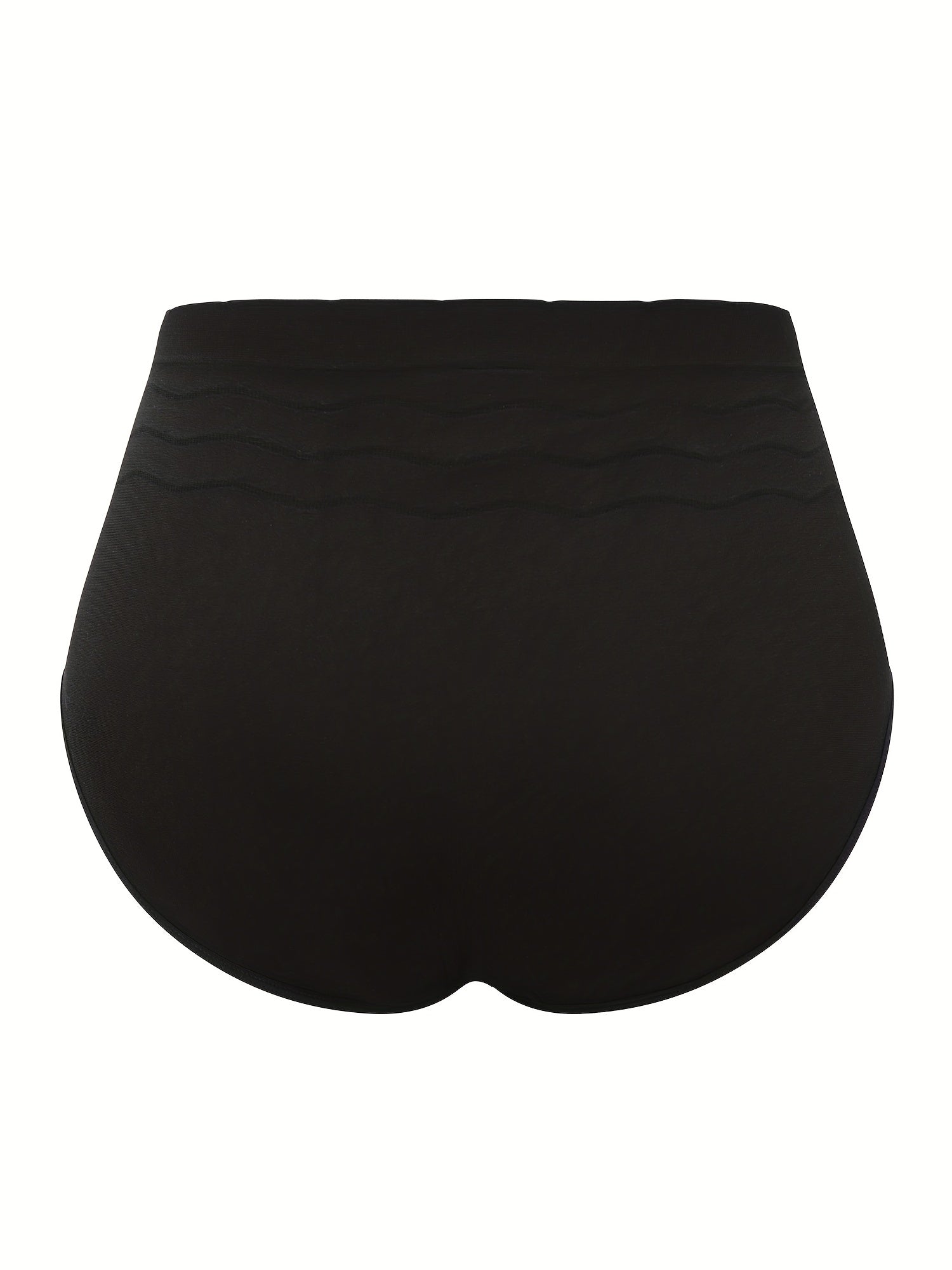 3 Pack Textured High Waisted Seamless Panties Set Plus Size Women's Underwear